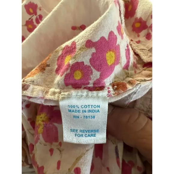 Ella Simone Cherry Blossom Print 100% Cotton nightgown  Size L - Picture 6 of 9